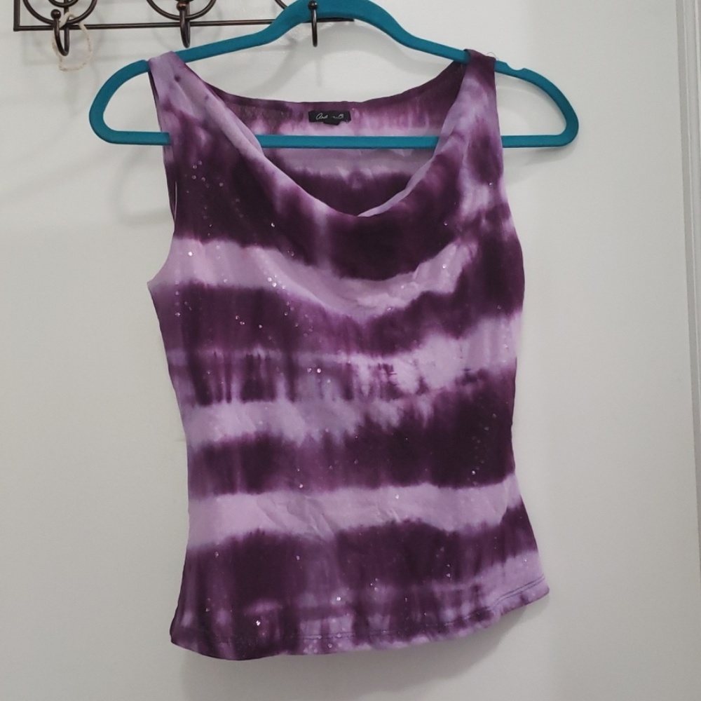 Arden B purple sparkly tank top